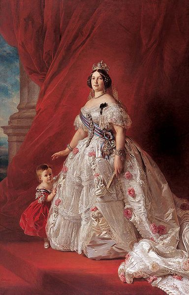 Isabella II Queen of Spain  with Child 1852  	by Frans Xaver Winterhaler 1805-1873  	Palacio Real de Madrid